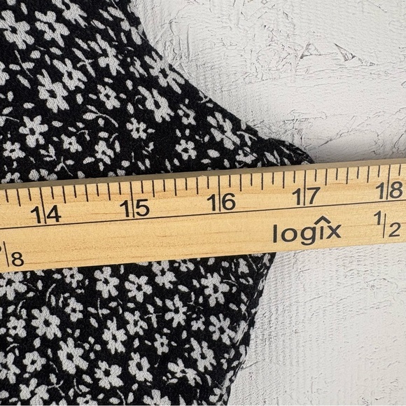 American Eagle Outfitters Black and White Square Neck Sundress Front Slit M 90s - Picture 9 of 11